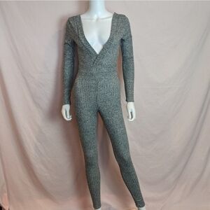Fashion Nova Keep it Chill Cozy Gray Jumpsuit size Small